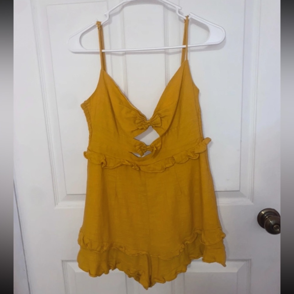 Yellow Romper with Chest Cut Outs